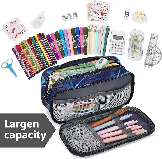 Pencil Cases for kids, Large Capacity Pencil Pouch, Office College School Marker Organizer Case pen for Men Women Adult Teens