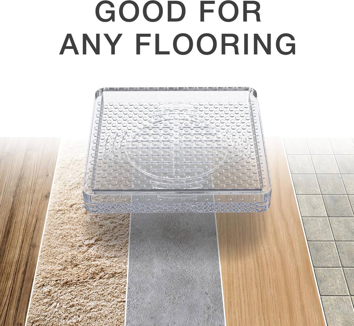 X-Protector Furniture Cups - 4 PCS 3" - Non Slip Furniture Pads for Hardwood Floors - Transparent Floor Protectors - Bed Stoppers to Prevent Sliding - Keep Furniture from Sliding on Floor! (Square)