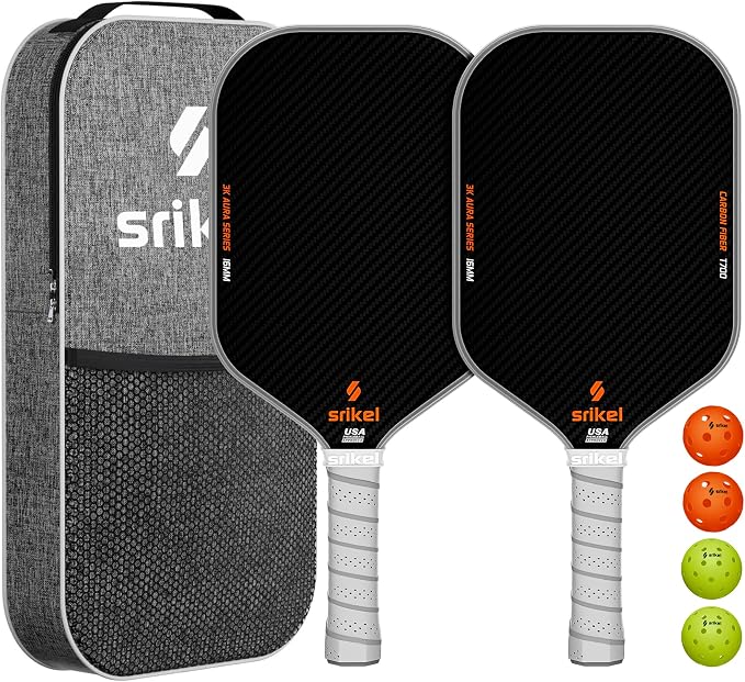 Pickleball Paddles, Raw T700 Carbon Fiber Pickleball Paddle, 16mm Power Polymer Core, Professional Rackets for Great Spin, Control & Precision Shots, USAPA Approved