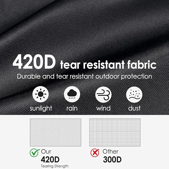 Kayak Cover,420D Heavy Duty Waterproof & UV Resistant Kayak Covers for Outdoor and Indoor Storage,Tear and Fade Resistant Canoe Cover (Black, L (For 12.3-13.5ft kayak))