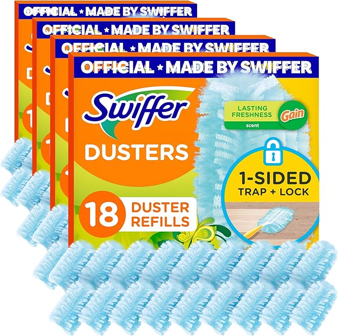 Dusters Multi-Surface Duster Refills for Cleaning, Gain Original Scent, 18 Count (Pack of 4)