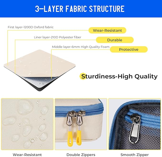 ECHSRT Big Pencil Case, Aesthetic Portable Zipper Pencil Bag with Hidden Pocket, Special Pouch for Men Women Adults, Stationery Organizer Pen Cases for Office Travel,Beige