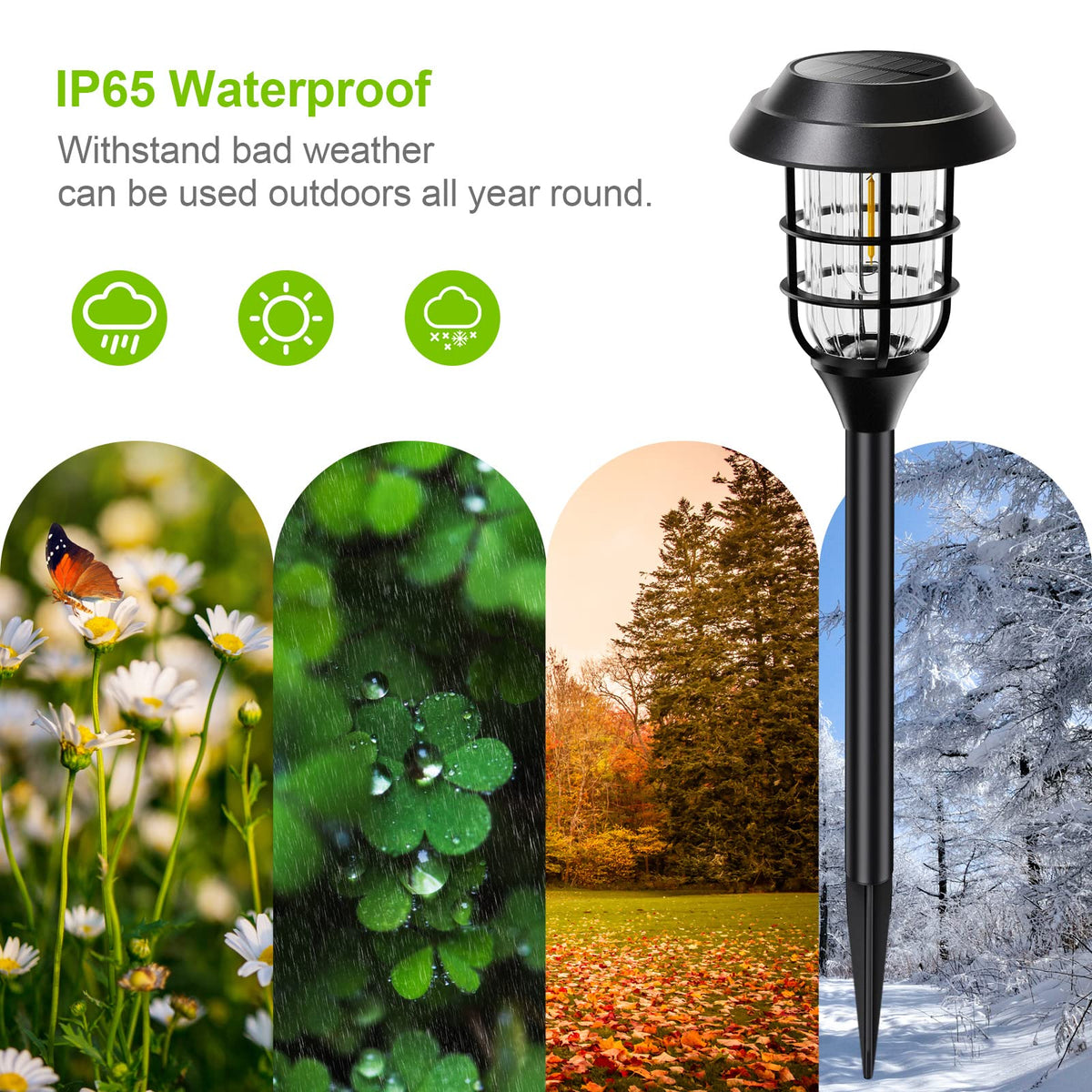 LETMY Solar Pathway Lights Outdoor, 8 Pack Bright Solar Lights Outdoor, IP65 Waterproof Auto On/Off Solar Garden Lights Solar Powered Landscape Lighting for Yard Patio Walkway Driveway