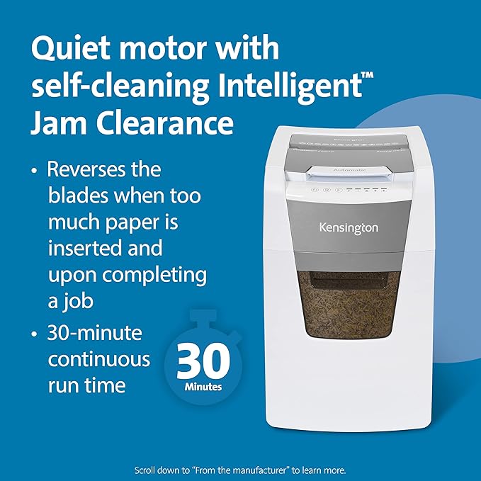 Kensington Shredder - New OfficeAssist 150-Sheet Auto-Feed Micro Cut Anti-Jam Paper and Credit Card Home Office Shredder with 11.6 gallons Pullout Wastebasket (K52050AM)