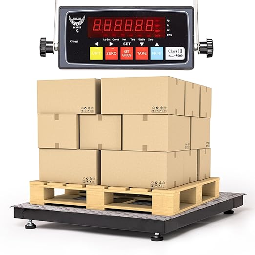 36"x36" Industrial Floor Scale, Heavy-Duty Warehouse Scale with Digital Indicator, Accurate Pallet Scale for Postal Luggage Shipping Mailing Weighing