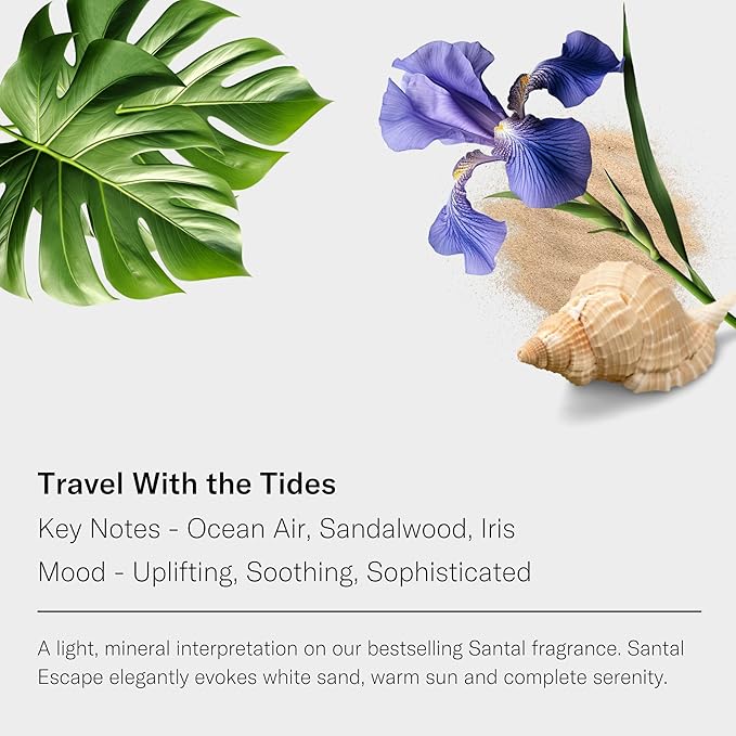 AromaTech Santal Escape Aroma Essential Oil Blend: Luxury Hotel Inspired Aromatherapy with Ocean Air, Sandalwood, Iris for Ultrasonic Diffusers & Nebulizers - 4 fl oz, 120 mL