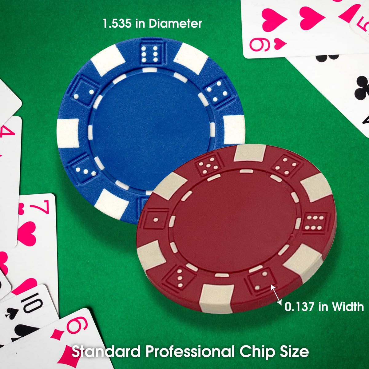 CHH Poker Casino Dice Style Chips Set (100 Piece), 11.5 gm