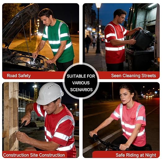 sesafety Safety Reflective Shirtst, Class 2 High Visibility Shirts for Men Construction Work Mesh Short Sleeve Pink XL