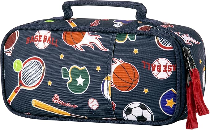 Choco Mocha Balls Pencil Case for Boys, Soft Pencil Case Kids Pencils Pouch for Kindergarten Boys, Blue