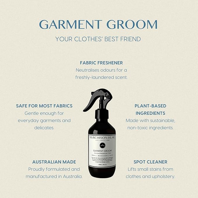 Murchison-Hume Garment Groom Fabric Freshener, Air Freshener, Odor Fighter, Laundry Treatment and Stain Remover, Original Fig