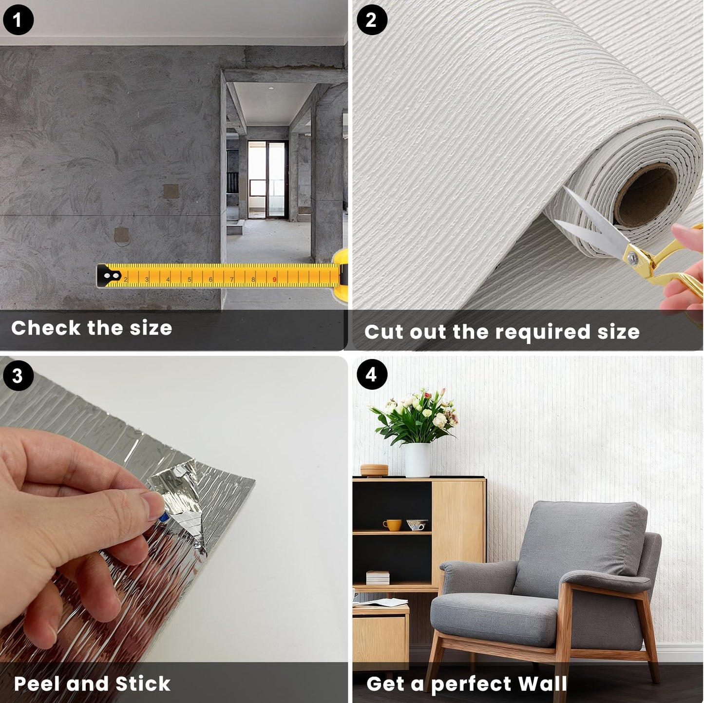 3D Wall Panels Peel and Stick – 2pc X 23.82"x110" PVC Faux Travertine Texture, Self Adhesive Waterproof Wall Covering, DIY Accent Wall, Sofa Background Backsplash & Modern Home Decor, Covers 36 sq.ft