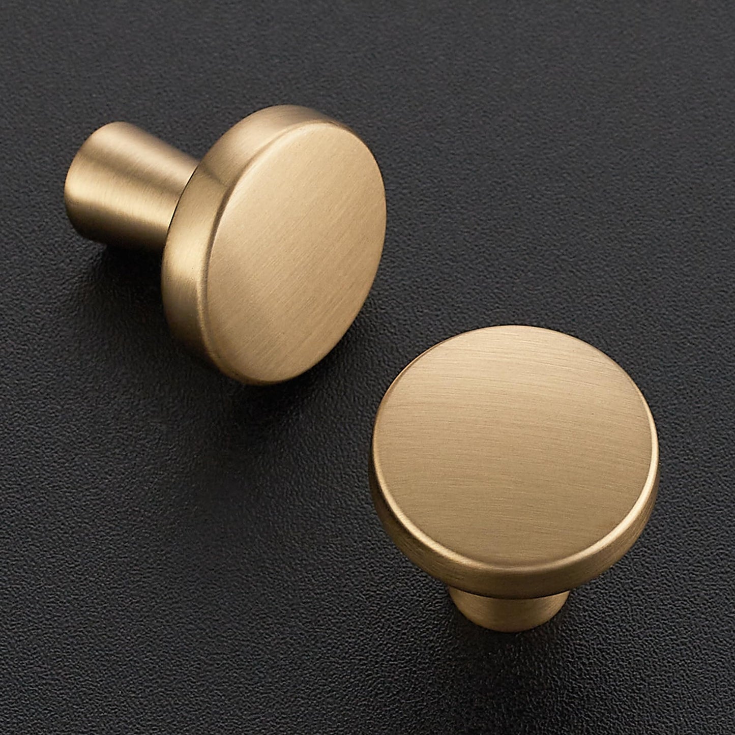 Ravinte 10 Pack Champagne Bronze Cabinet Knobs Mini Round Knobs Single Hole Solid Drawer Pulls for Dresser Drawers -1 Inch Diameter
