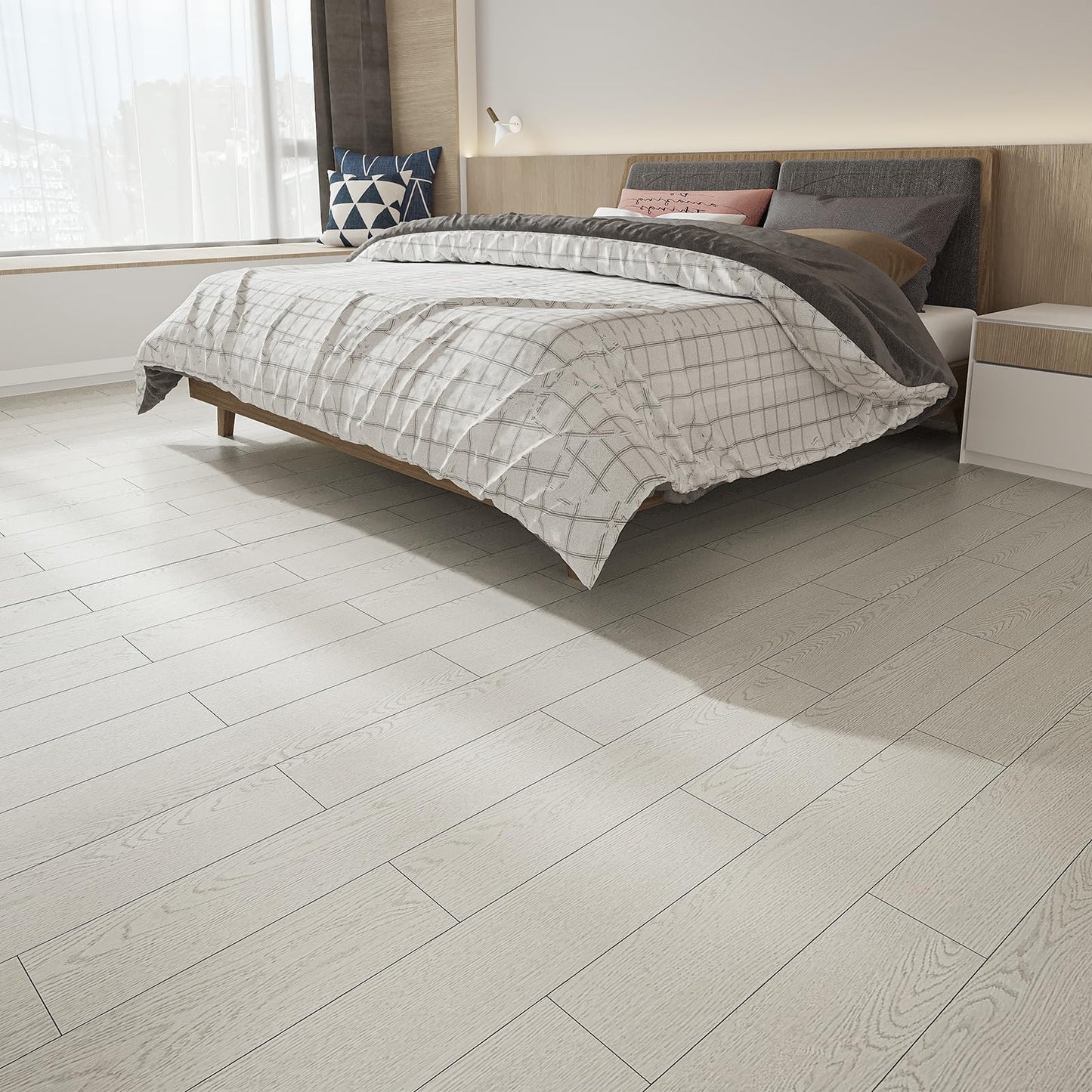 Art3d 36-Pack Peel and Stick Vinyl Plank Flooring Tile, 54 Sq. Ft Self-Adhesive Floor Tiles with Natural Wood Texture for Living Room Bedroom RV, White Oak
