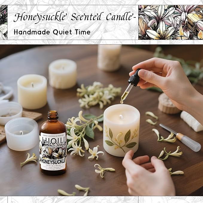 HIQILI Honeysuckle Fragrance Oil for Home Diffuser, Perfect for Candle & Soap Making, Relaxation, Beautiful Gifts - 5.07 Fl Oz