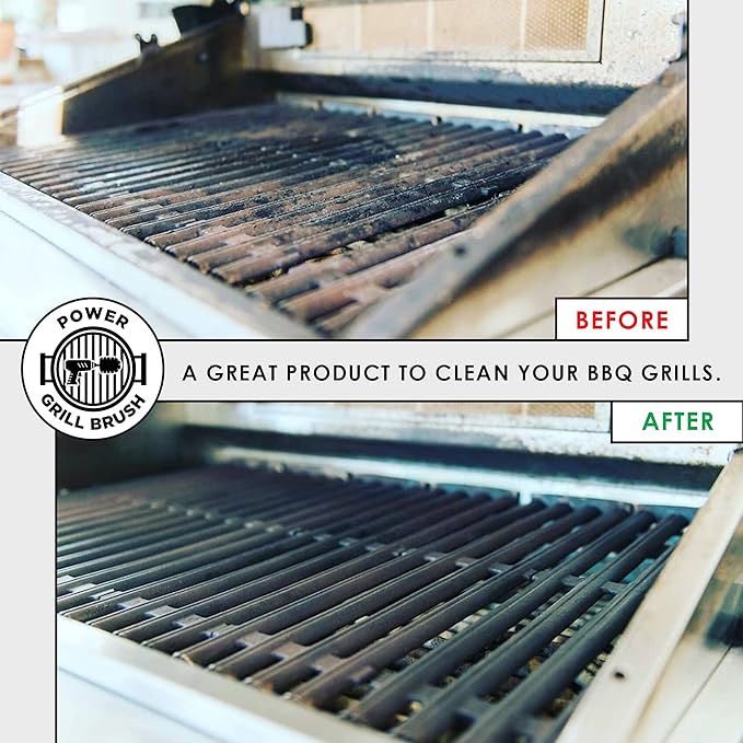 5 Piece BBQ Cleaning Kit - Nylon Safe Bristle, Free Non, Wire-Safe for All Grates Stainless Steel Charcoal/Gas Scraper,Accessories Outdoor Gift for Dad/Men Cool Barbecue Cleaner