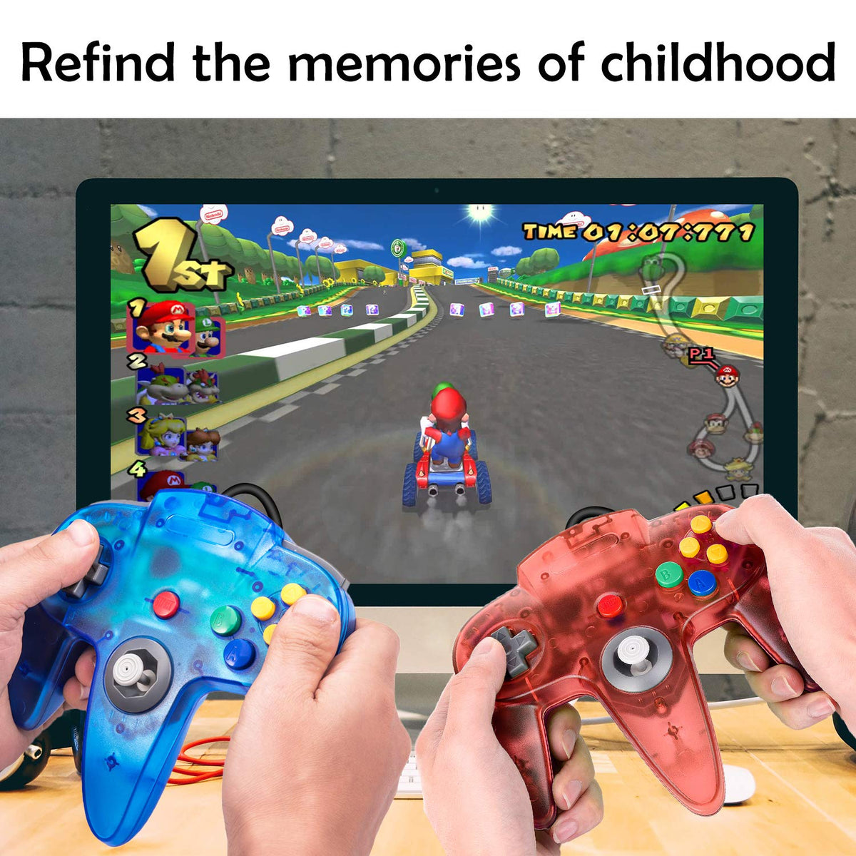 miadore 2 Packs USB Retro Controllers for N64 Gaming, PC Classic N64 Game Pad Joypad for Windows PC MAC Raspberry Pi