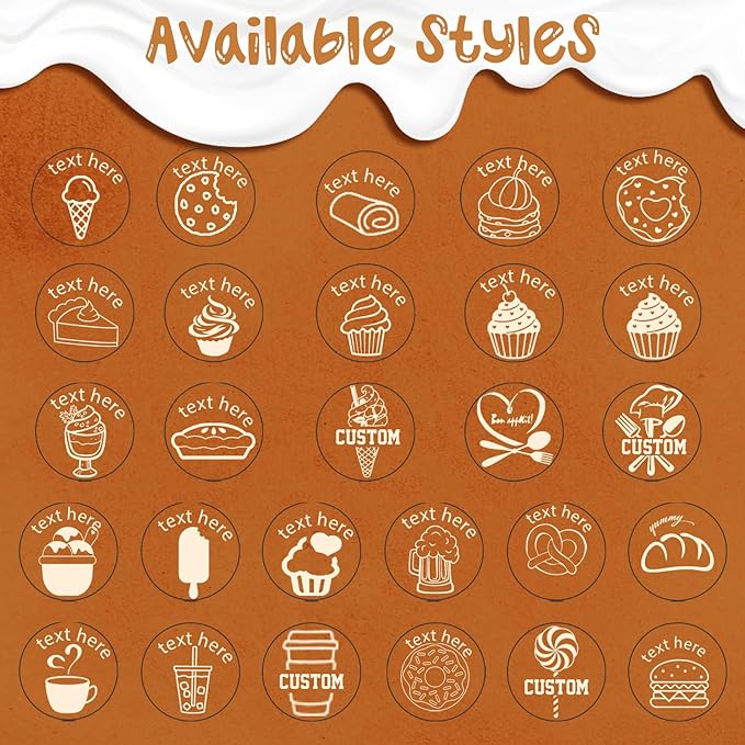 Custom Loyalty Card Personalized Self Inking Reward Food Stamp, Small Round Rubber