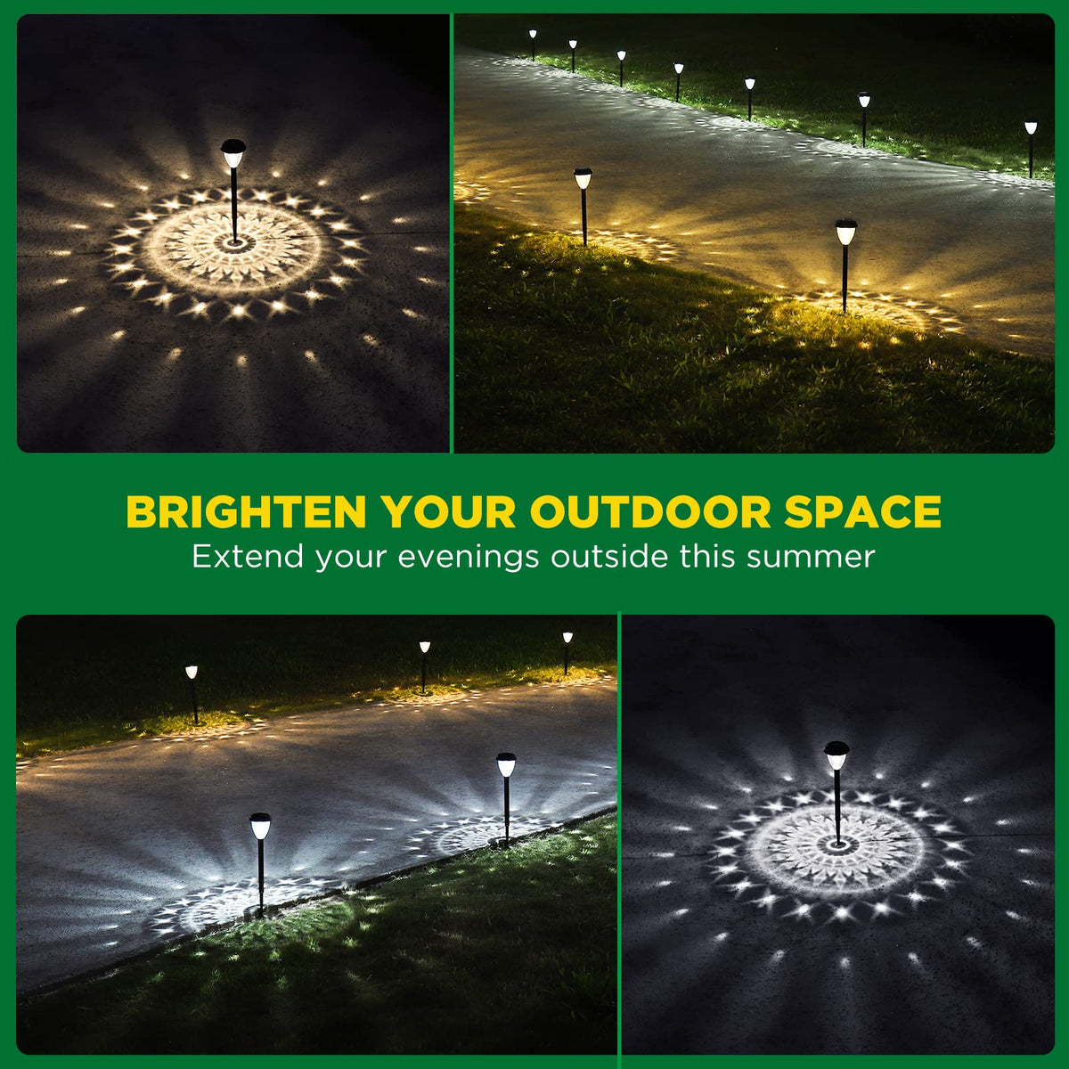 URAGO Super Bright Solar Lights Outdoor Waterproof 10 Pack, Dusk to Dawn Up to 12 Hrs Solar Powered Pathway Garden Lights Auto On/Off, LED Landscape Lighting Decorative for Walkway Patio Yard