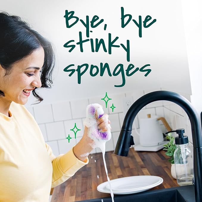 Scotch-Brite Odor Resist Non-Scratch Scrub Sponge, Dishwasher-Safe Kitchen Sponges that Resist Bacterial Odors, Multipurpose Dish Sponge for Gentle Cleaning, 6 Dish Sponges