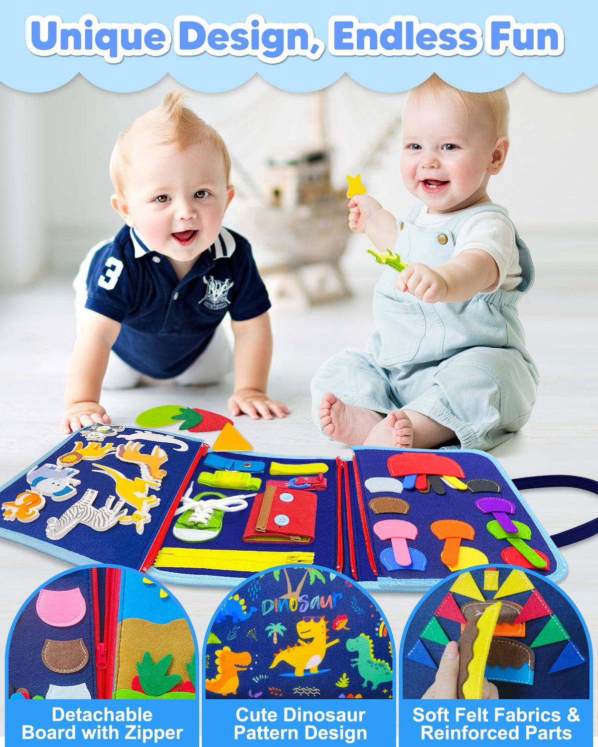 Exorany Busy Board Montessori Toys for Toddler Boy Birthday Gifts, Busy Book Sensory Learning Toys for Toddlers, Toddler Boy Airplane Car Travel Toy Educational Activities