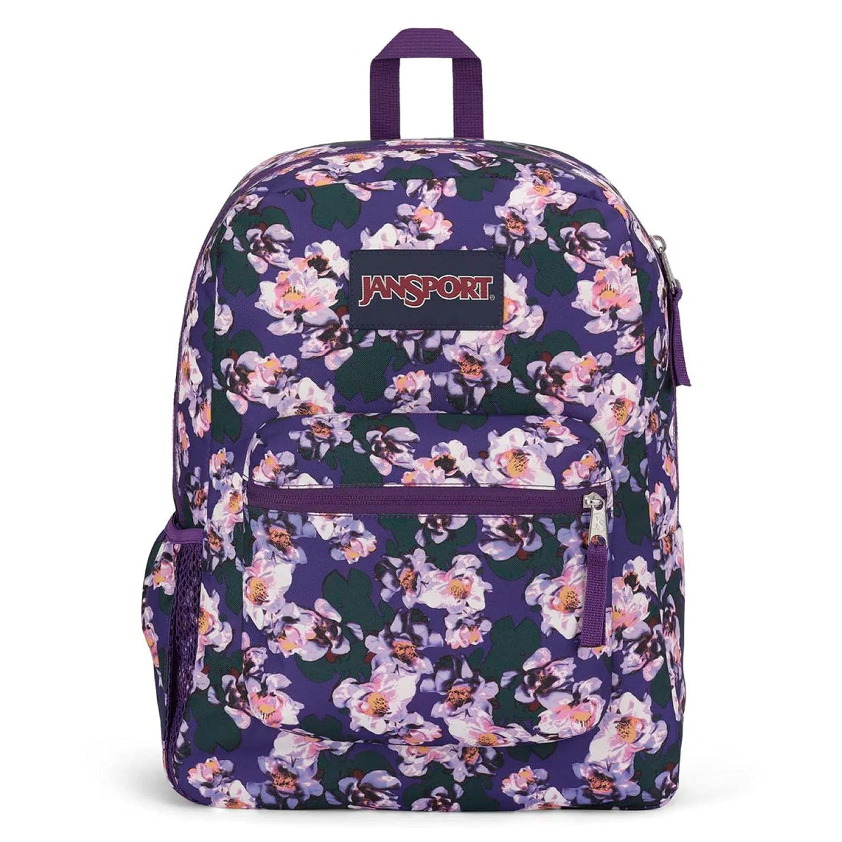 JanSport Cross Town Backpack 17" x 12.5" x 6" - Simple Bag for Everyone with 1 Main Compartment, Front Utility Pocket - Premium Class Accessories - Purple Petals