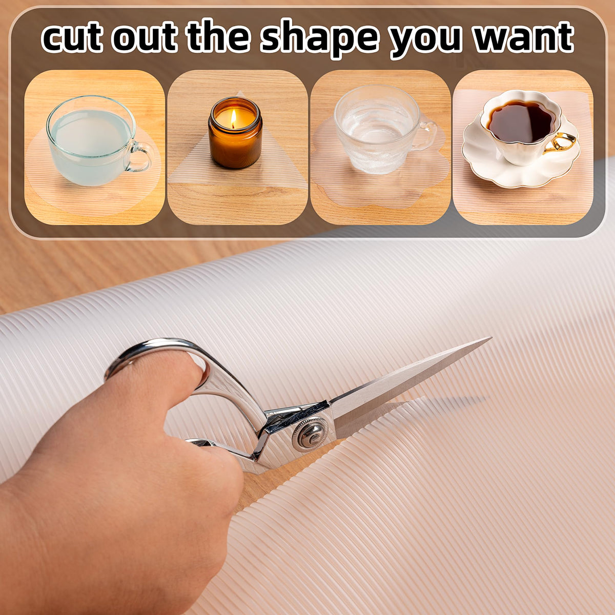 Shelf Liner Non Slip,Non Adhesive Cabinet Liner,Waterproof Drawer Liner,Food-Grade EVA Material for Kitchen Cabinets,Drawers,Refrigerators-Odorless & Easy to Cut-12 x 60 inches,Thickened