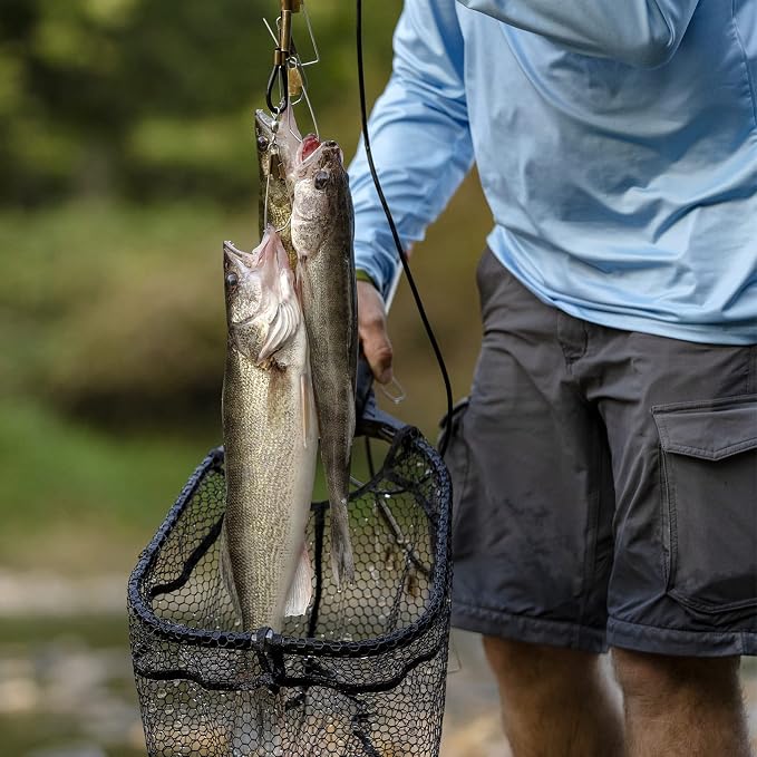 KastKing Brutus Fishing Net, Foldable Extendable Fish Landing Net, Lightweight & Portable Fishing Net with Soft EVA Foam Handle, Holds up to 44lbs/20KG, Fish-Friendly Mesh for a Safe Release