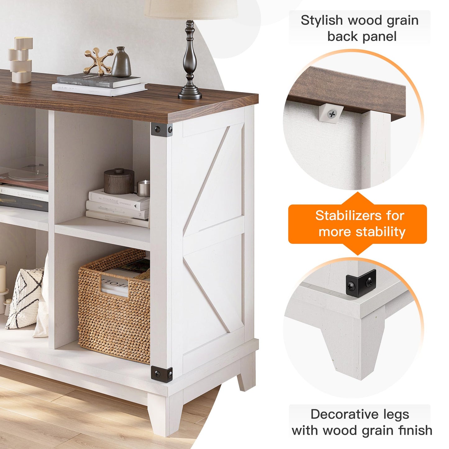 EnHomee 6 Cube Storage Organizer and Shelf, Cube Storage Shelf,White Bookshelf with Storage for Bedroom and Home Office