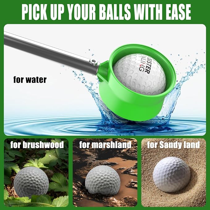 Water Telescopic Golf Ball Retriever and Golf Magnetic Alignment Rods