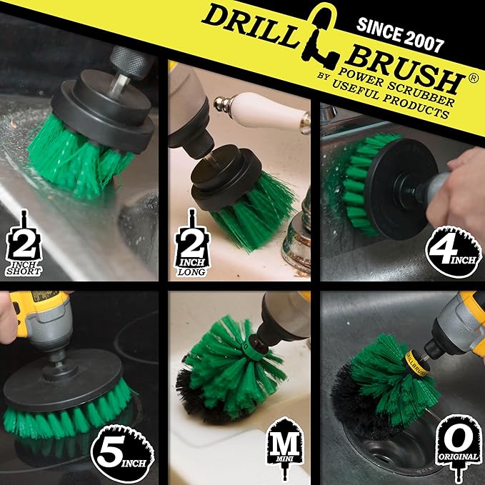 Cleaning Supplies - Kitchen Accessories - The Ultimate Kitchen Drill Brush Attachment Kit - Crock Pot - Cast Iron Skillet - Countertops - Cooktop - Oven - Sink - Backsplash - Trash Can – Flooring