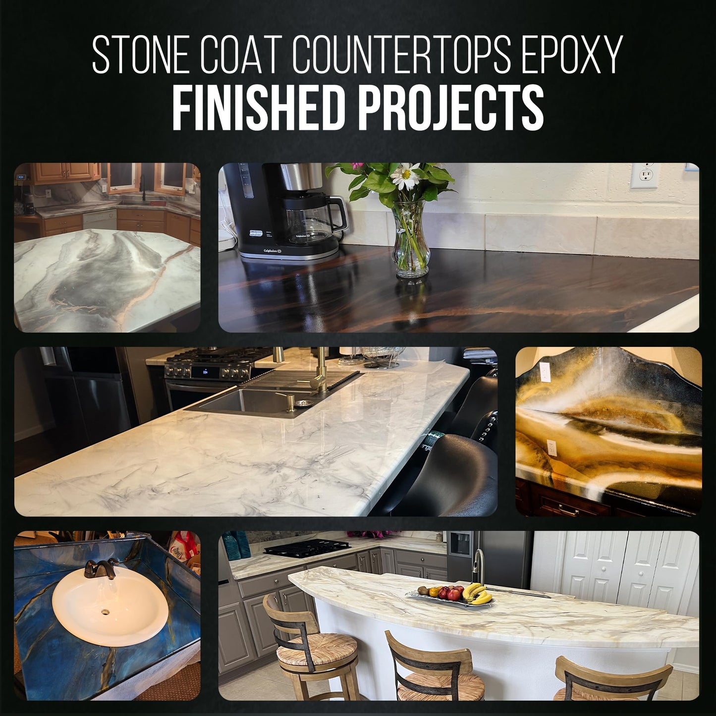 Stone Coat Countertops Clear Epoxy Resin Kit (1 Gal) UV, Scratch & Heat Resistant, Food Safe - Ideal for Kitchen Countertop, Tabletop, Bar Top, Shower Walls, Wood Slabs, Other DIY Art Craft Projects