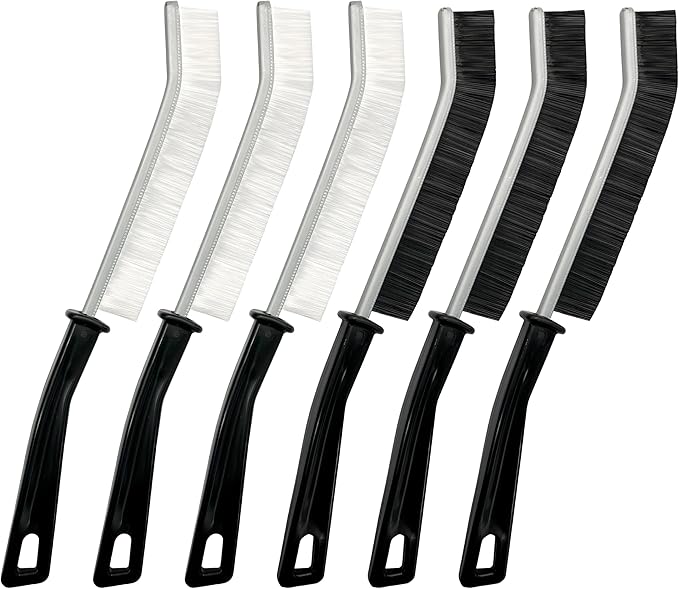 Crevice Cleaning Brush, Hard-Bristled Gap Scrub Brush, Toilet Gap Cleaning Brush Tool, for Scrub Small Spaces, Kitchen, Bathroom, Corner, Grout, Sink, Window Tracks, Hinges, 6pcs