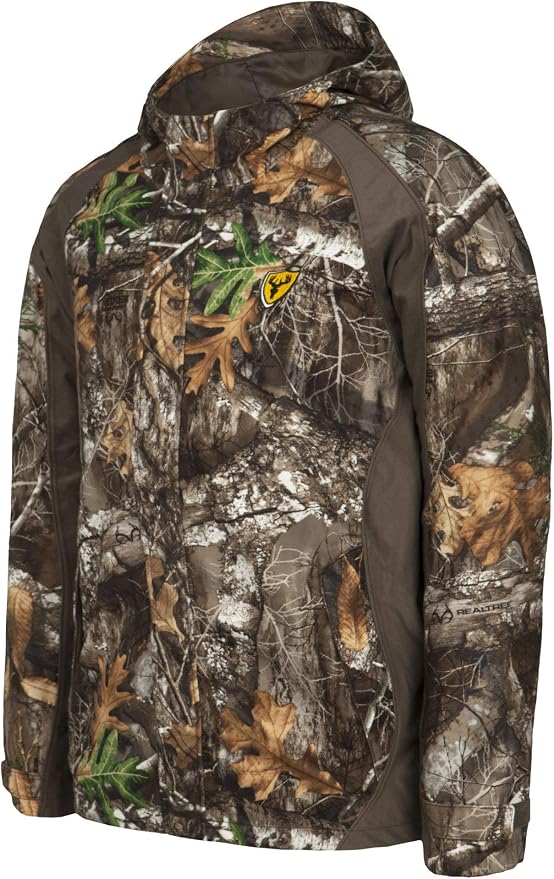 SCENTBLOCKER Youth Drencher Youth Lightweight Breathable Waterproof Hooded Camo Hunting Jacket (X-Large, Realtree Edge)