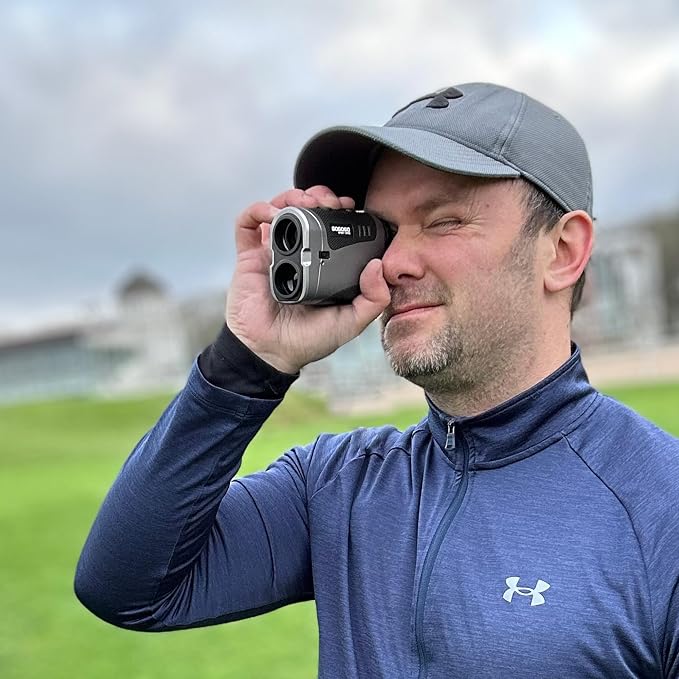 Gogogo Sport Vpro Golf Rangefinder with Slope Switch and Pin Lock Vibration, 1500/2500 yd, 7X Magnification, Magnet Stripe, HD LCD, Rechargeable Range Finders for Hunting, Golf Accessories