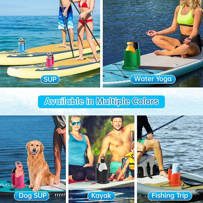 Paddle Board Cup Holder, Kayak Cup Holder 2-in-1 Drink & Phone Holder, Paddleboard and Kayak Accessories for SUP, Kayaking, Fishing, Yoga, or Surfing Adventures(Orange)