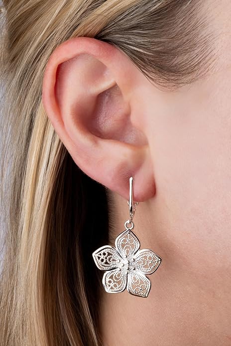 Silver Clip On Earrings For Women, They Look Pierced, Don't Pinch & Won't Fall Off, Hypoallergenic & Lightweight