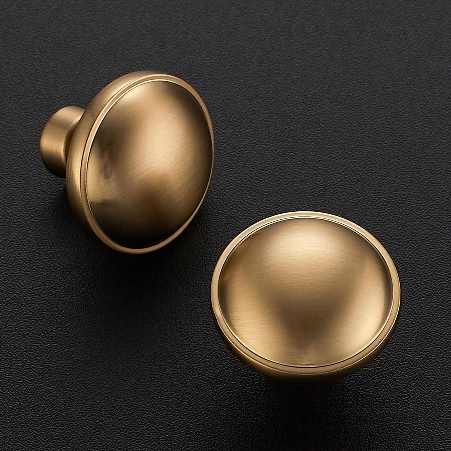 Ravinte 5 Pack 1-1/4 Inch Diameter Kitchen Cabinet Knobs Champagne Bronze Dresser Knobs Round Solid Cabinet Drawer Pulls for Kitchen Cupboard Hardware