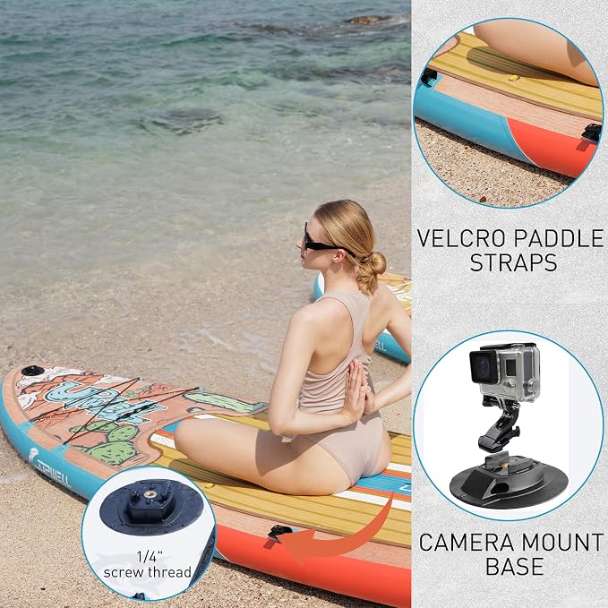 UPWELL 11’6”/11'2”/11'/10'8”/10'6”/10'2” Inflatable Stand Up Paddle Board with sup Accessories Including Backpack, Repairing Kits, Non-Slip Deck, Leash, 3 Fins, Paddle and Hand Pump