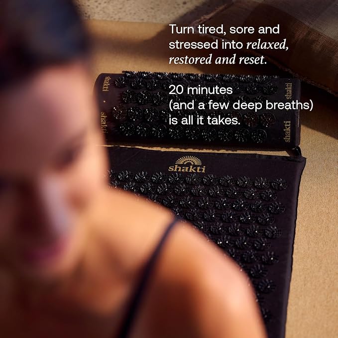 ShaktiMat Acupressure Mat for Relaxation, Massage Muscles, Aid Sleep & Unlock Inner Tension, Similar to Acupuncture, No Needles Required (Classic, Level 3, Shakti Black)