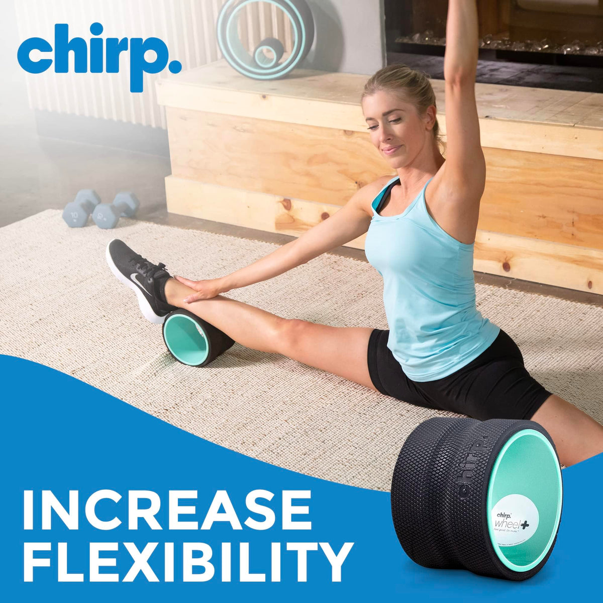 Chirp Wheel Foam Roller - Targeted Back & Neck Pain Relief, Muscle Massage, Trigger Point Therapy, High-Density Foam Tool for Physical Therapy, Stretching & Exercise, 500lbs Capacity, 6 Inch Mint