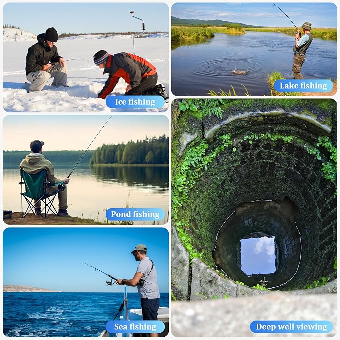 Underwater Fishing Camera, 4.3 Inch LCD, Infrared Night Vision, Wide Angle IP68 Waterproof Portable Fish Camera for Ice, Lake, Boat & Kayak Fishing (Orange)