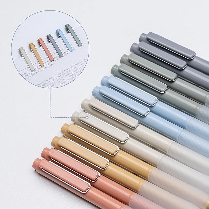 Gel Pens 0.5mm Point Pen Black Ink Smooth Writing Retractable Pen for Office,School Supplies,12-Count (Silver clip)