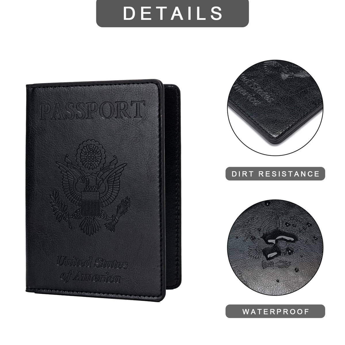 Honmein 2 Pcs Passport holders，Ultra Slim passport wallet，PU Leather Passport Cover for Women and Men