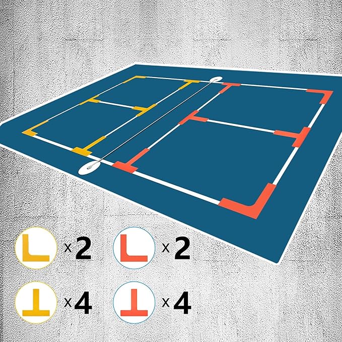 Court Lines Marker Kit Throw Down Markers Create Your Own Mini Pickleball Tennis Court