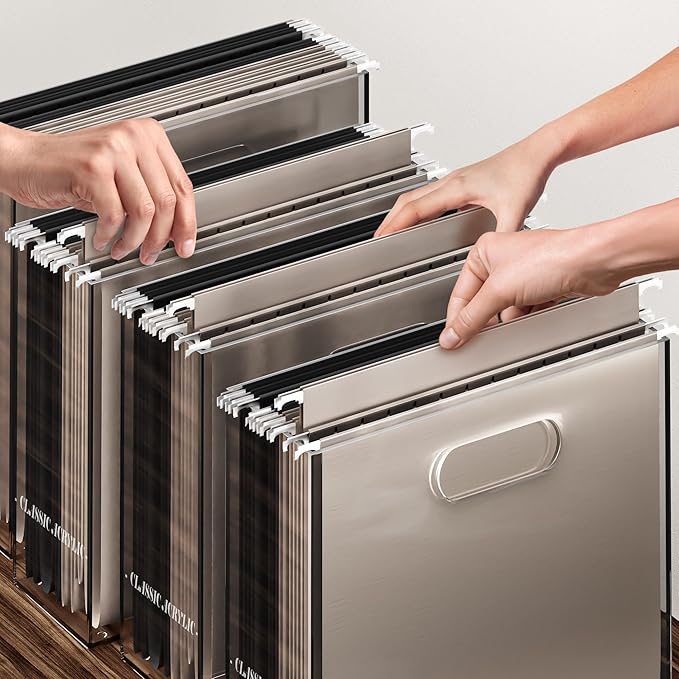 File Organizer for Desk - This Acrylic Storage Box is great for Office Organization - Its Modern Acrylic Magazine Holder makes a Great Gift for Home/Work Space