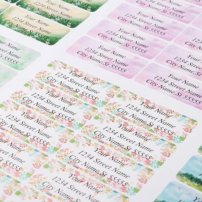 Return Address Labels - Personalized Labels, Custom Colorful Patterns, Can Be Used for Box, Paper, Plastic, Glass, Metal (2.6x1 Inch, Set of 400, Glossy Vinyl) 2.6''x1''