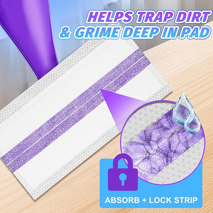Mopping Replacements Pad Compatible with Swiffer Wet Jet Spray Mops, Disposable Multi Surfaces Mop Pads Refills Used for Floor Cleaning, Thickness and Absorbent, 25 Count