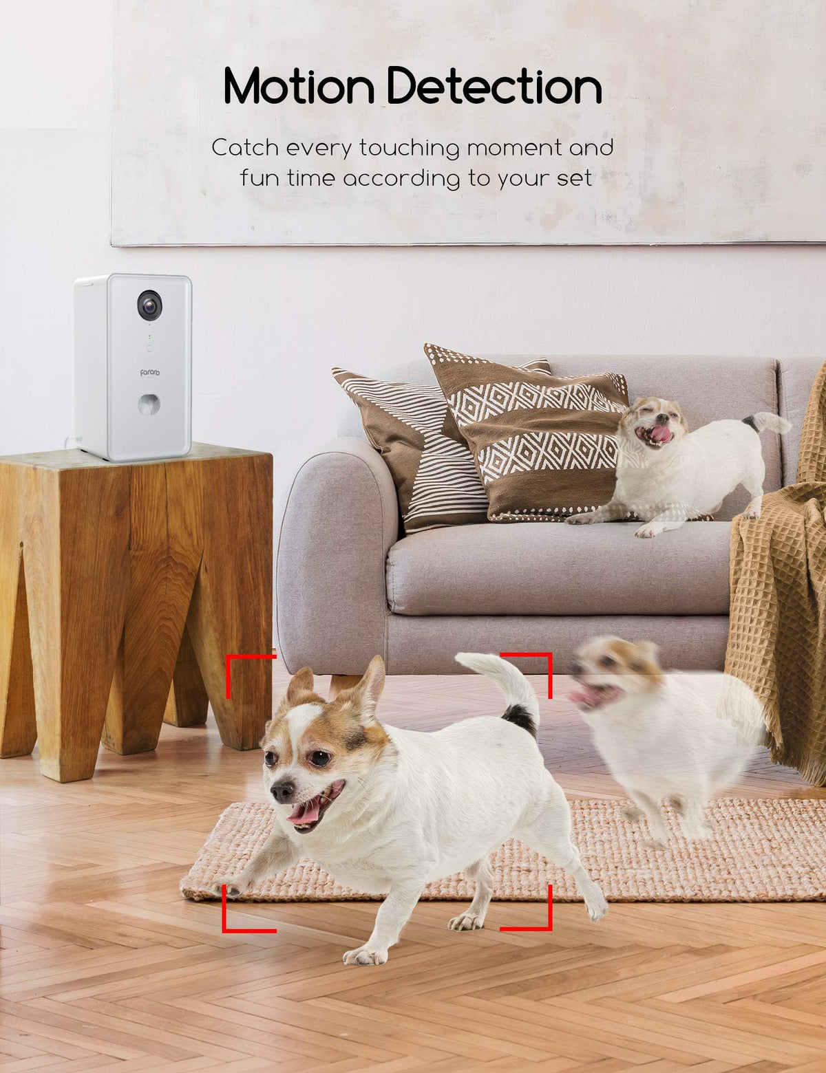 faroro Dog Camera with Treat Dispenser, 2.4G and 5G WiFi Pet Camera with Two Way Audio and 1080P Full HD Night Vision for Treat Tossing and Monitoring Your Pet Remotely