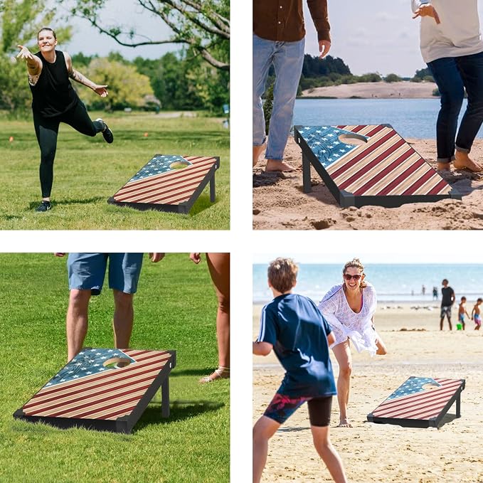 2’x3’ Cornhole Boards Set, Cornhole Outdoor Game Set - Corn Hole Toss Boards Set with 8 Cornhole Bags and 2 Cornhole Boards, Cornhole Sets for Adults Lawn Outside Backyard Games