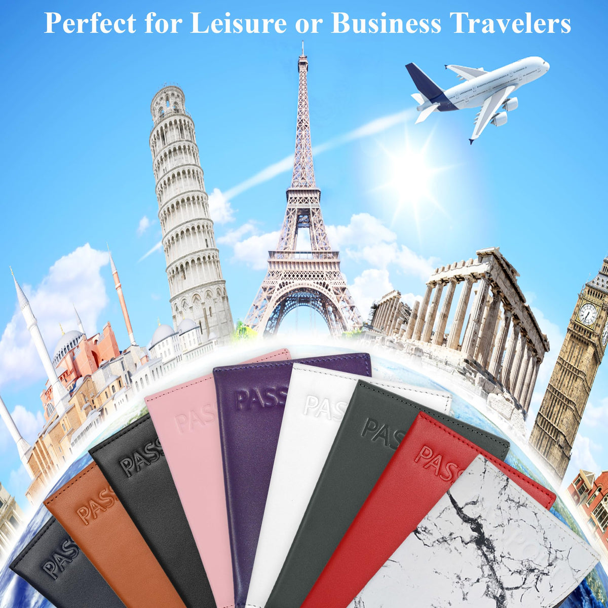 Alban RFID Passport Holder Women Men RFID Blocking Travel Passport Wallet Case Genuine Leather Passport Cover porta pasaporte